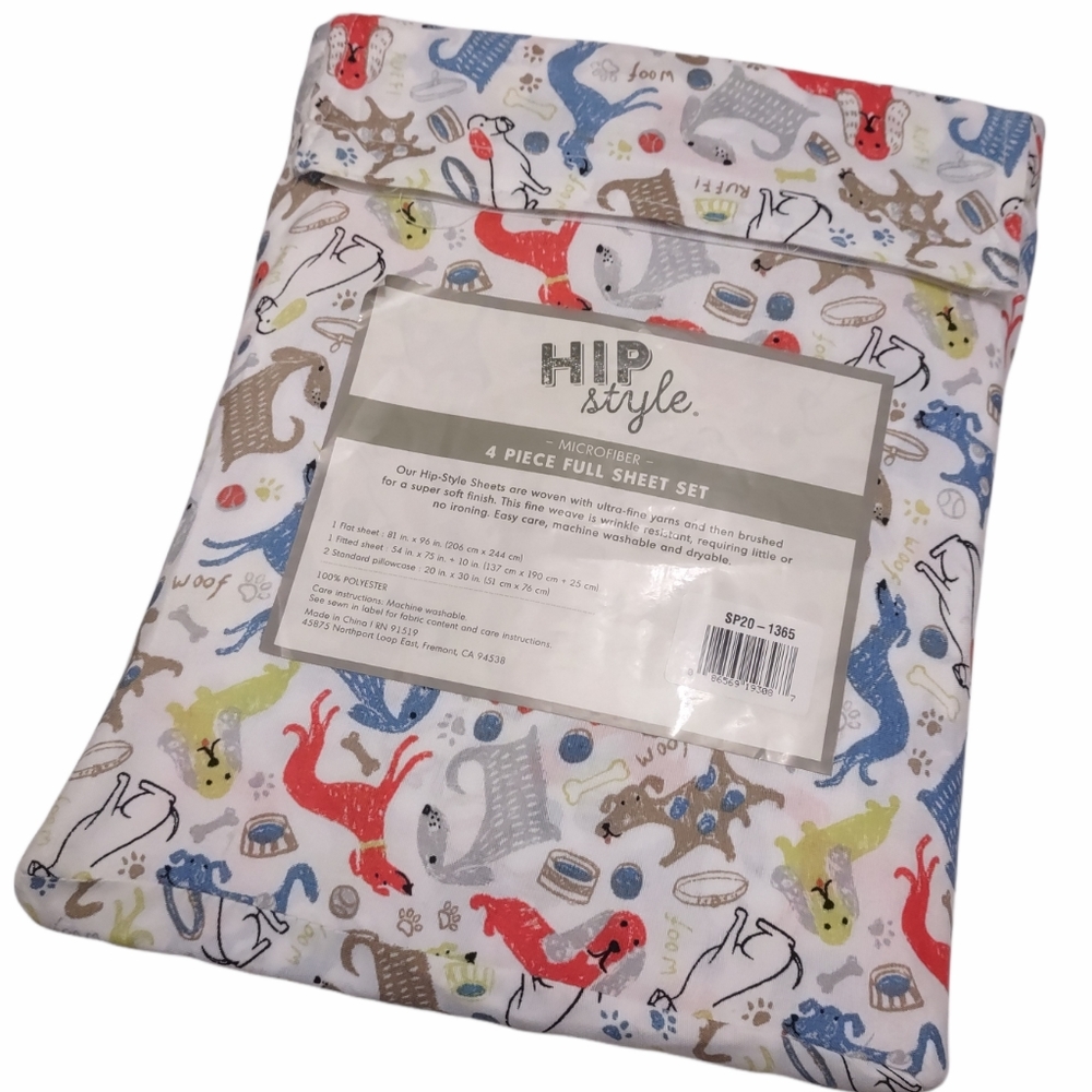 Hip Style Full Sheet Set Dog Design New